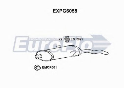 EuroFlo EXPG6058 Глушитель выхлопных газов для PEUGEOT 309 2 (3C, 3A) 1.1 EuroFlo EXPG6058 Глушитель выхлопных газов для PEUGEOT 309 2 (3C, 3A) 1.1