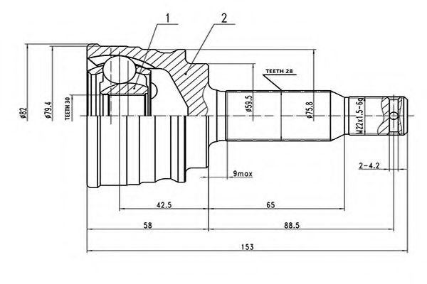 AYWIPARTS AW1510087 Шарнирный комплект, приводной вал 