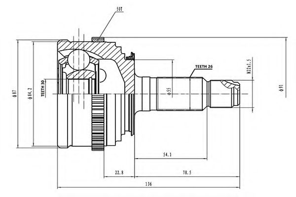 AYWIPARTS AW1510152A Шарнирный комплект, приводной вал AYWIPARTS AW1510152A Шарнирный комплект, приводной вал