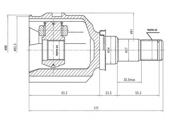 AYWIPARTS AW1520974 Шарнирный комплект, приводной вал 