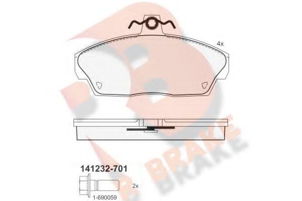 R BRAKE RB1232 Тормозные колодки R BRAKE для LAND ROVER