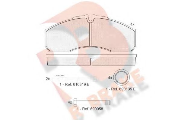 R BRAKE RB1499 Тормозные колодки R BRAKE для RENAULT TRUCKS