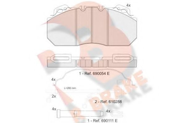 R BRAKE RB1163119 Тормозные колодки для RENAULT TRUCKS PREMIUM