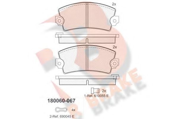 R BRAKE RB0060 Тормозные колодки R BRAKE 