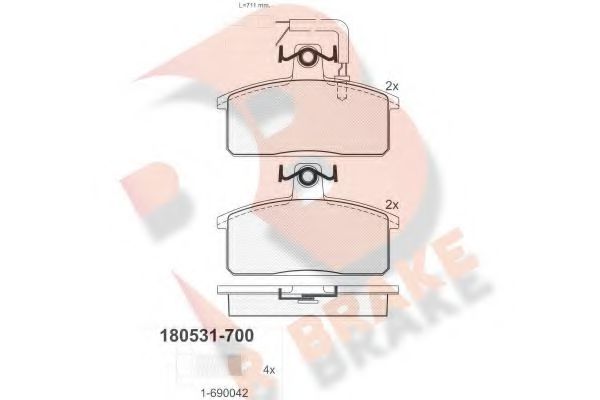 R BRAKE RB0531700 Тормозные колодки R BRAKE для LANCIA