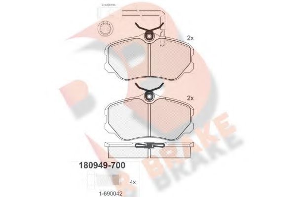 R BRAKE RB0949700 Тормозные колодки R BRAKE для ALFA ROMEO