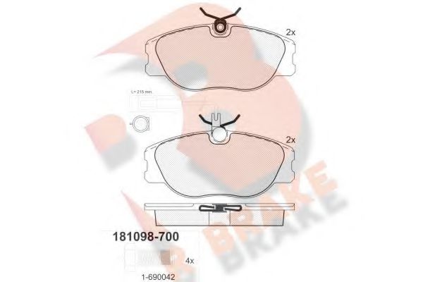 R BRAKE RB1098700 Тормозные колодки R BRAKE для ALFA ROMEO