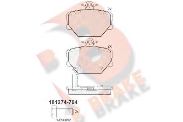 R BRAKE RB1274704 Тормозные колодки для SMART