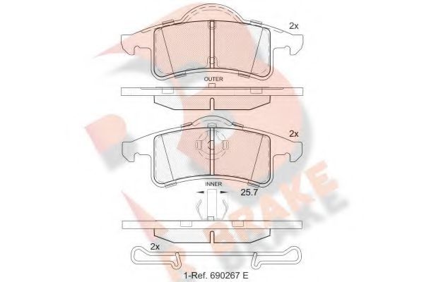 R BRAKE RB1399 Тормозные колодки R BRAKE для JEEP