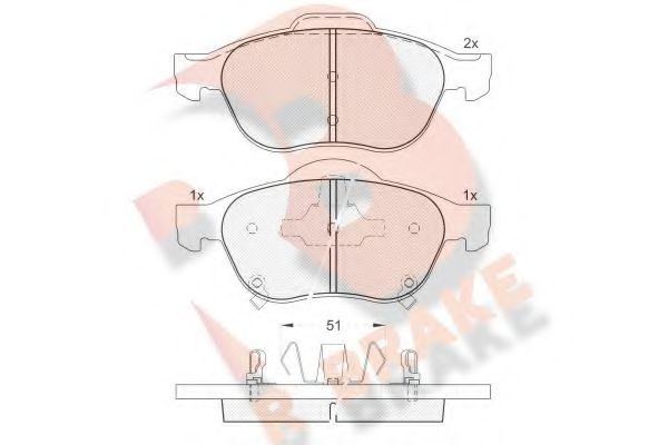 R BRAKE RB1556 Тормозные колодки R BRAKE для TOYOTA