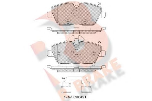 R BRAKE RB1662200 Тормозные колодки для BMW I3