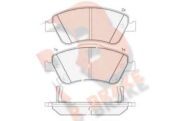 R BRAKE RB1869 Тормозные колодки для TOYOTA AURIS