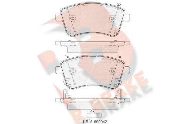 R BRAKE RB1985 Тормозные колодки R BRAKE для KIA