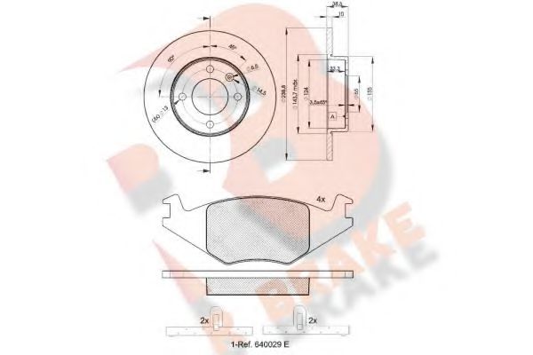 R BRAKE 3R04613325 Комплект тормозов, дисковый тормозной механизм  R BRAKE 3R04613325 Комплект тормозов, дисковый тормозной механизм