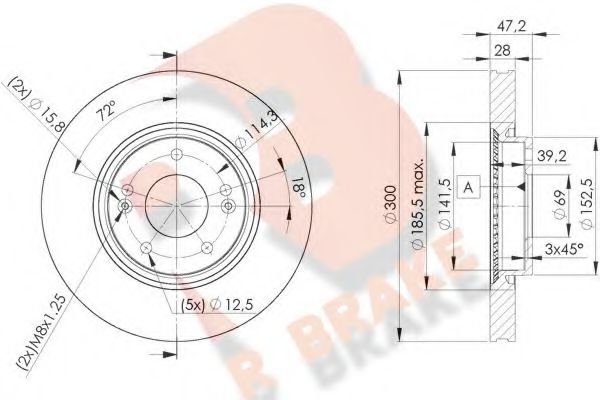 R BRAKE 78RBD20580 Тормозные диски R BRAKE 