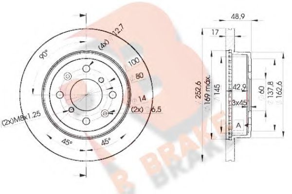 R BRAKE 78RBD20715 Тормозные диски R BRAKE для SUBARU