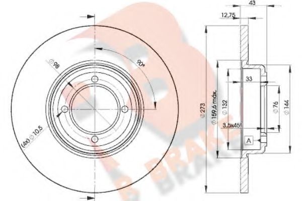 R BRAKE 78RBD24642 Тормозные диски R BRAKE 