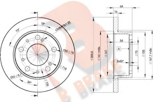 R BRAKE 78RBD24693 Тормозные диски R BRAKE для FIAT