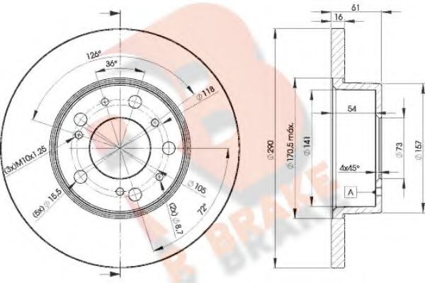 R BRAKE 78RBD24695 Тормозные диски R BRAKE для PEUGEOT