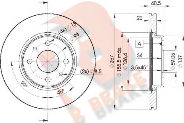 R BRAKE 78RBD25056 Тормозные диски для FIAT TIPO