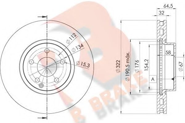 R BRAKE 78RBD25558 Тормозные диски для MERCEDES-BENZ SLC