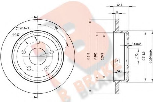 R BRAKE 78RBD29275 Тормозные диски R BRAKE для JEEP