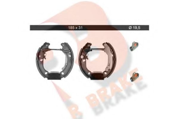 R BRAKE 79RBKT0009 Ремкомплект барабанных колодок R BRAKE для FIAT