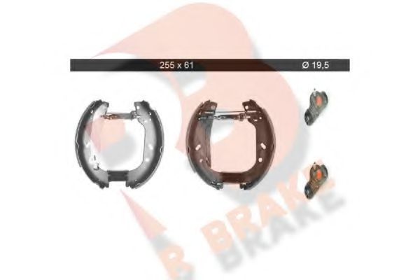 R BRAKE 79RBKT0018 Ремкомплект барабанных колодок R BRAKE для PEUGEOT