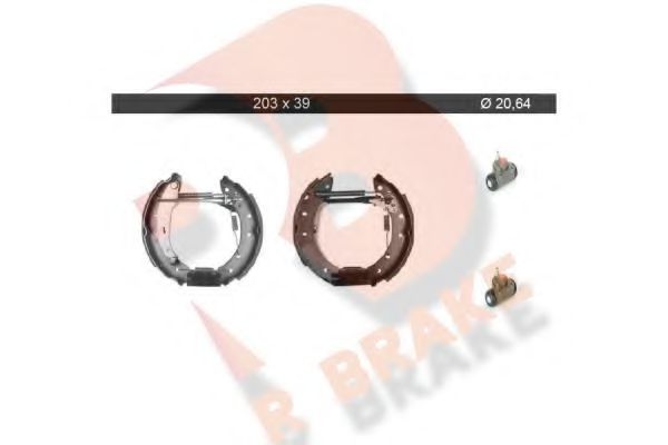 R BRAKE 79RBKT0104 Ремкомплект барабанных колодок R BRAKE для PEUGEOT