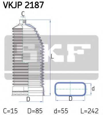 SKF VKJP2187 Пыльник рулевой рейки для MERCEDES-BENZ
