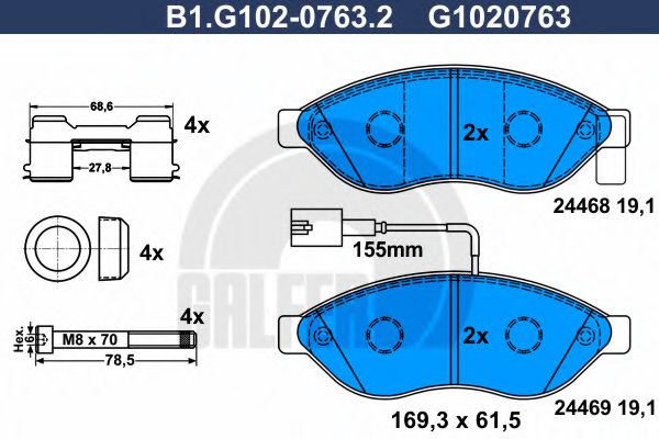 GALFER B1G10207632 Тормозные колодки GALFER для FIAT