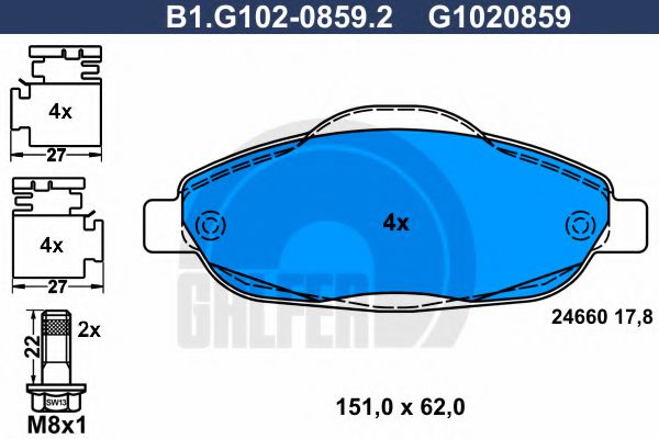 GALFER B1G10208592 Тормозные колодки GALFER 