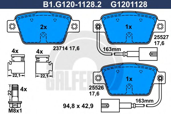 GALFER B1G12011282 Тормозные колодки GALFER для ALFA ROMEO