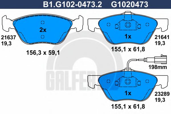 GALFER B1G10204732 Тормозные колодки GALFER для ALFA ROMEO