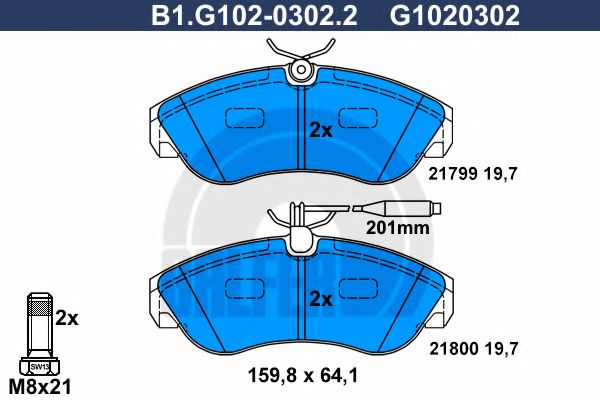 GALFER B1G10203022 Тормозные колодки GALFER 