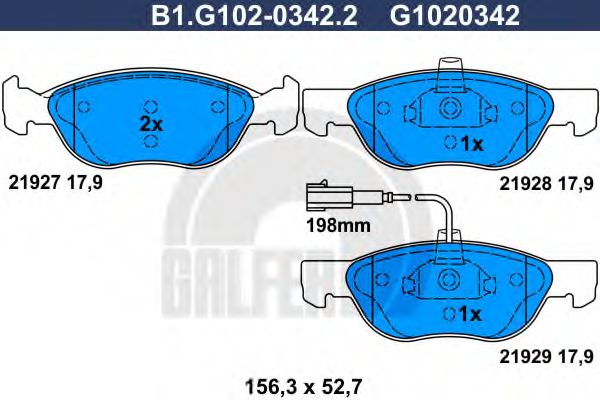 GALFER B1G10203422 Тормозные колодки GALFER для FIAT