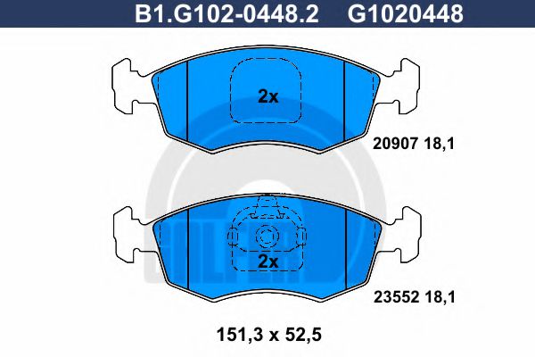 GALFER B1G10204482 Тормозные колодки GALFER 