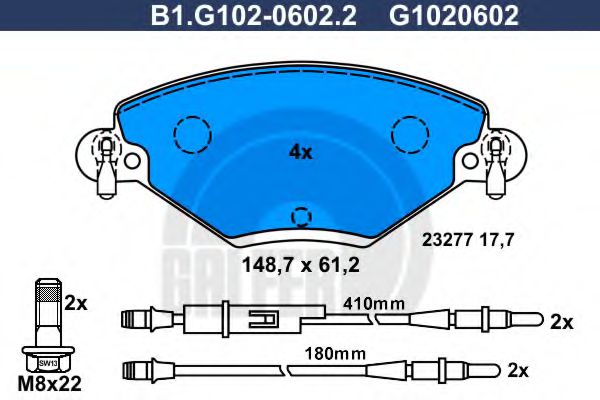 GALFER B1G10206022 Тормозные колодки GALFER 