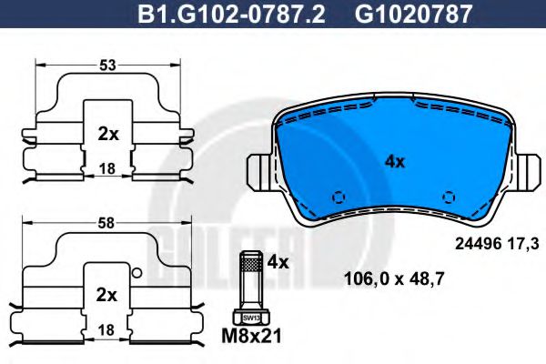 GALFER B1G10207872 Тормозные колодки для VOLVO V60