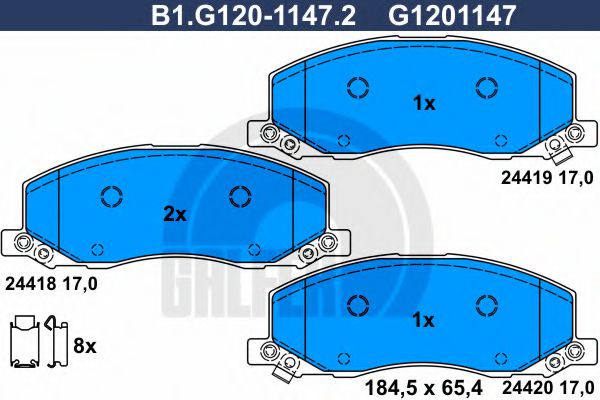 GALFER B1G12011472 Тормозные колодки GALFER для OPEL