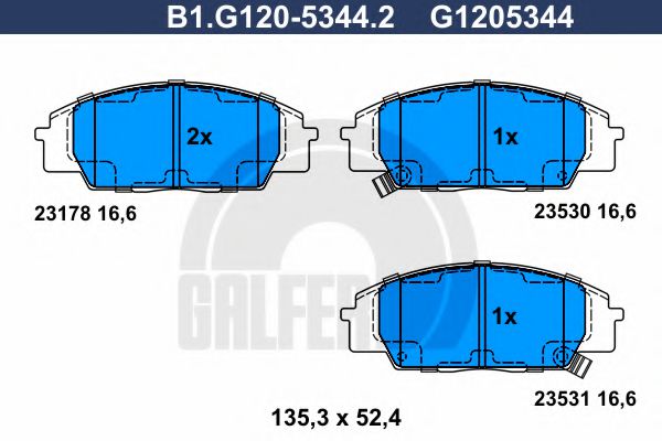 GALFER B1G12053442 Тормозные колодки GALFER для HONDA S2000