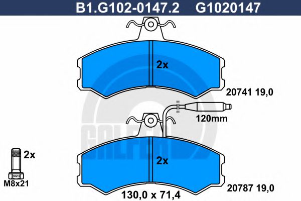 GALFER B1G10201472 Тормозные колодки GALFER для FIAT