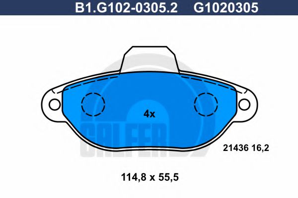 GALFER B1G10203052 Тормозные колодки GALFER для LANCIA