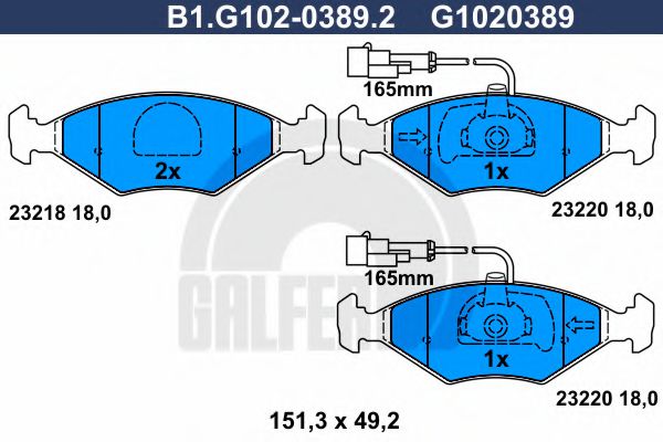 GALFER B1G10203892 Тормозные колодки GALFER для FIAT