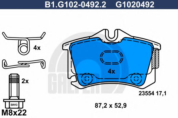 GALFER B1G10204922 Тормозные колодки для SEAT IBIZA 5 ST (6J8, 6P8)