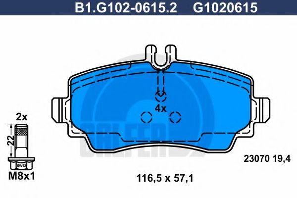 GALFER B1G10206152 Тормозные колодки GALFER 