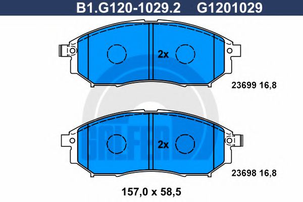 GALFER B1G12010292 Тормозные колодки GALFER для RENAULT