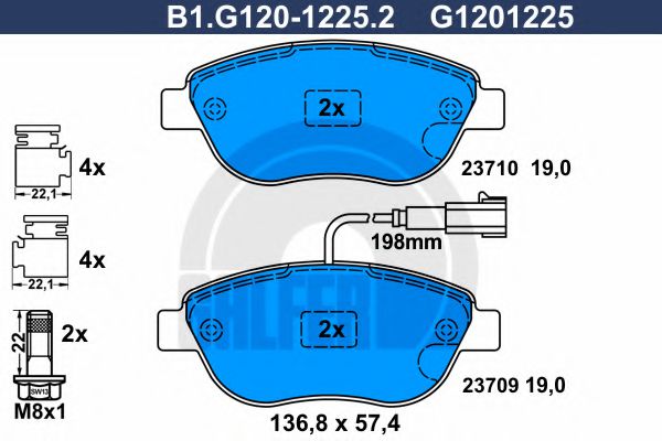 GALFER B1G12012252 Тормозные колодки GALFER для ABARTH