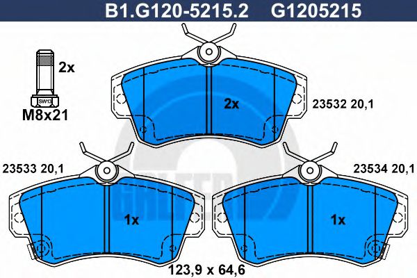 GALFER B1G12052152 Тормозные колодки GALFER для CHRYSLER