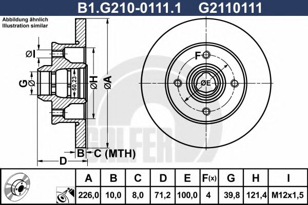 GALFER B1G21001111 Тормозные диски GALFER для VOLKSWAGEN